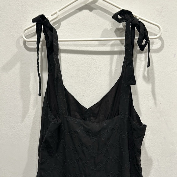 NWT Salt Water Luxe cline tank midi dress black size small lined tie straps - Picture 6 of 10